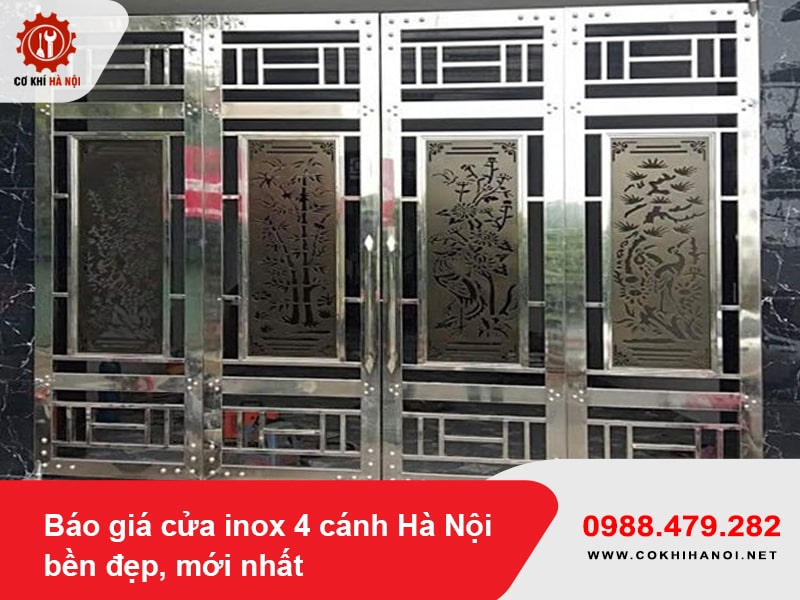 Báo giá cửa inox 4 cánh Hà Nội bền đẹp, mới nhất 2025