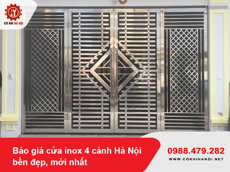 Báo giá cửa inox 4 cánh Hà Nội bền đẹp, mới nhất 