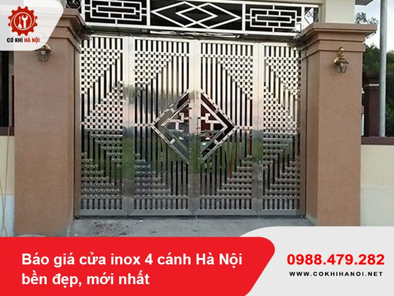 Báo giá cửa inox 4 cánh Hà Nội bền đẹp, mới nhất 2025