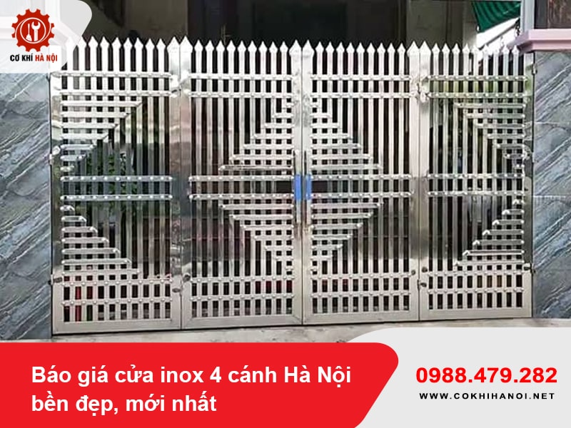 Báo giá cửa inox 4 cánh Hà Nội bền đẹp, mới nhất 2025