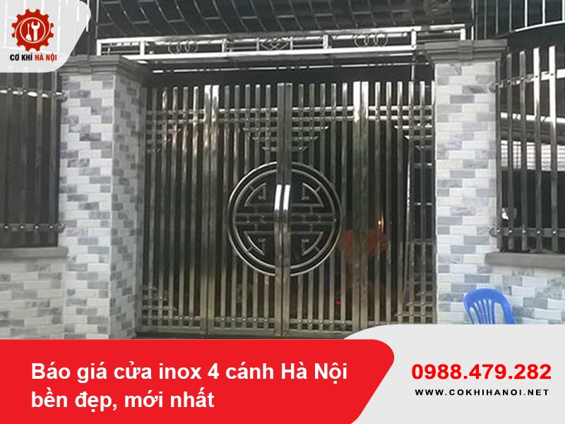 Báo giá cửa inox 4 cánh Hà Nội bền đẹp, mới nhất 2025