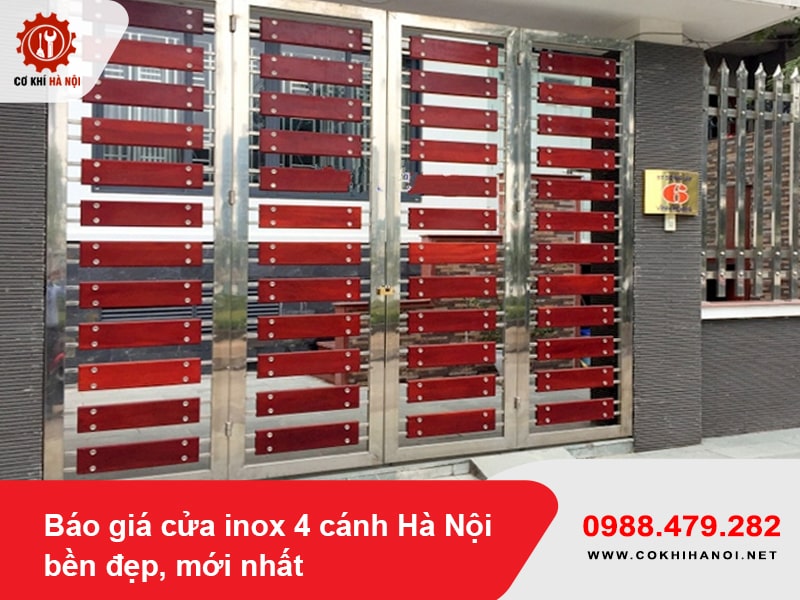 Báo giá cửa inox 4 cánh Hà Nội bền đẹp, mới nhất 2025