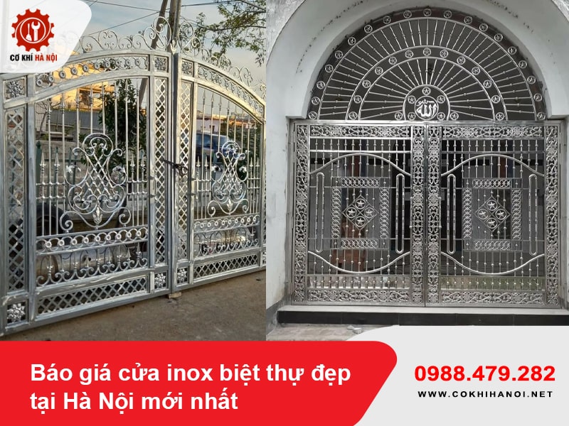 Báo giá cửa inox biệt thự đẹp tại Hà Nội mới nhất 2025