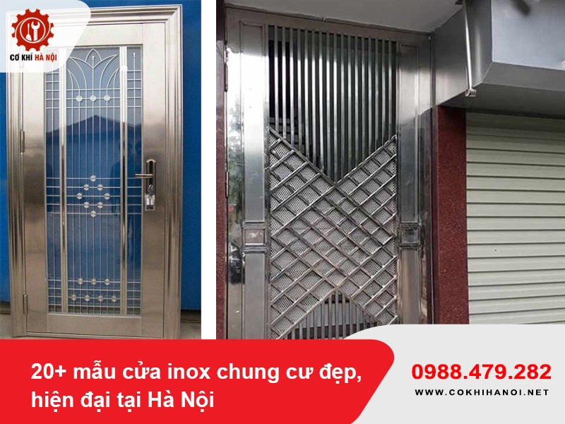 20+ mẫu cửa inox chung cư đẹp, hiện đại tại Hà Nội
