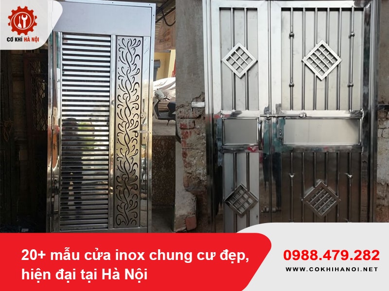 20+ mẫu cửa inox chung cư đẹp, hiện đại tại Hà Nội