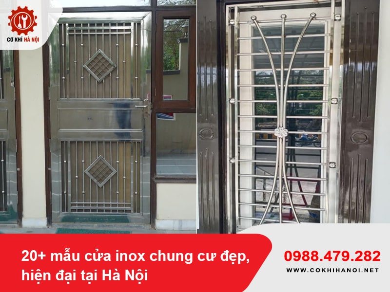20+ mẫu cửa inox chung cư đẹp, hiện đại tại Hà Nội