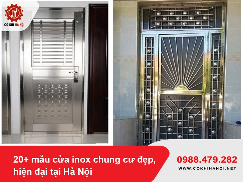 20+ mẫu cửa inox chung cư đẹp, hiện đại tại Hà Nội