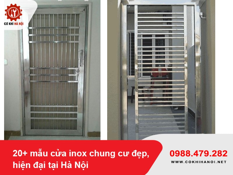 20+ mẫu cửa inox chung cư đẹp, hiện đại tại Hà Nội