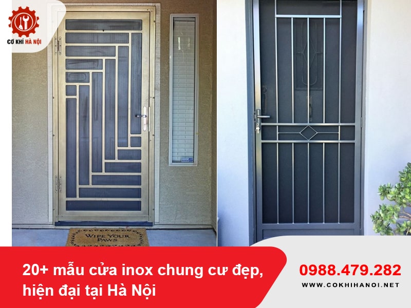 20+ mẫu cửa inox chung cư đẹp, hiện đại tại Hà Nội