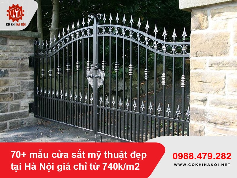 70+ mẫu cửa sắt mỹ thuật đẹp tại Hà Nội giá chỉ từ 740k/m2