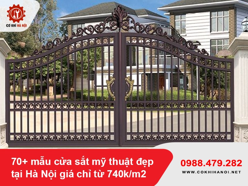 70+ mẫu cửa sắt mỹ thuật đẹp tại Hà Nội giá chỉ từ 740k/m2