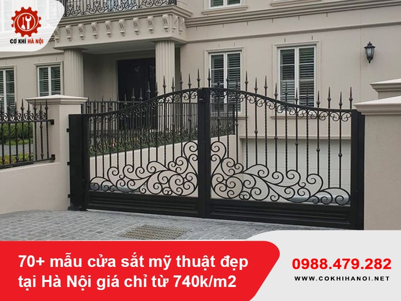 70+ mẫu cửa sắt mỹ thuật đẹp tại Hà Nội giá chỉ từ 740k/m2