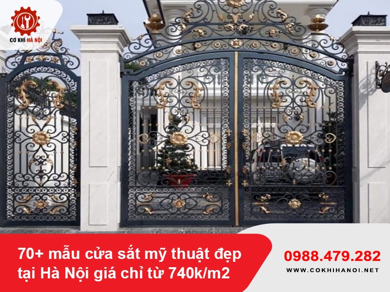 70+ mẫu cửa sắt mỹ thuật đẹp tại Hà Nội giá chỉ từ 740k/m2