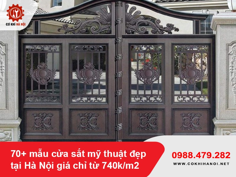 70+ mẫu cửa sắt mỹ thuật đẹp tại Hà Nội giá chỉ từ 740k/m2