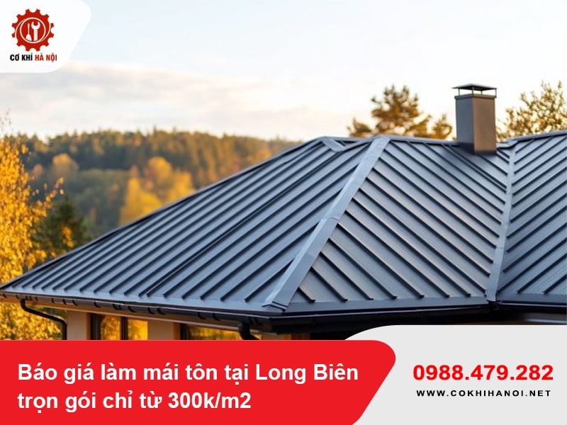 Báo giá làm mái tôn tại Long Biên trọn gói chỉ từ 300k/m2
