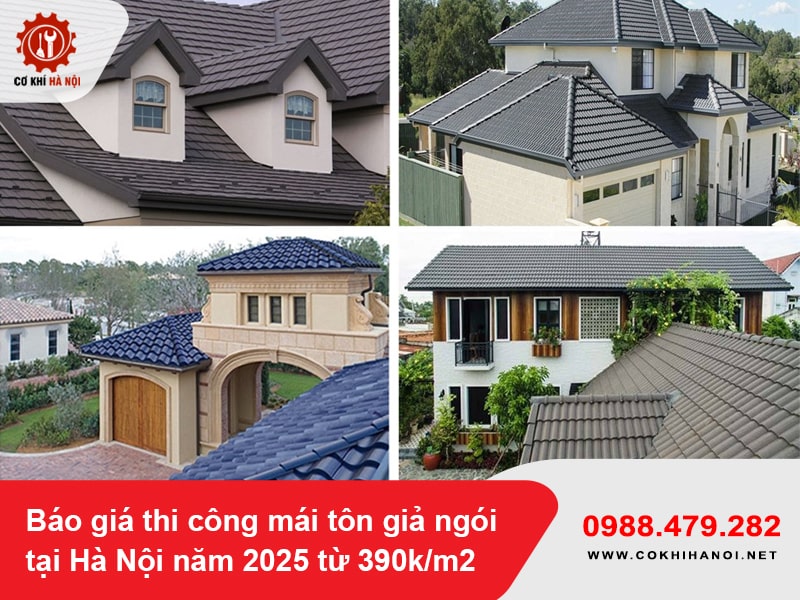 Báo giá thi công mái tôn giả ngói tại Hà Nội năm 2025 từ 390k/m2