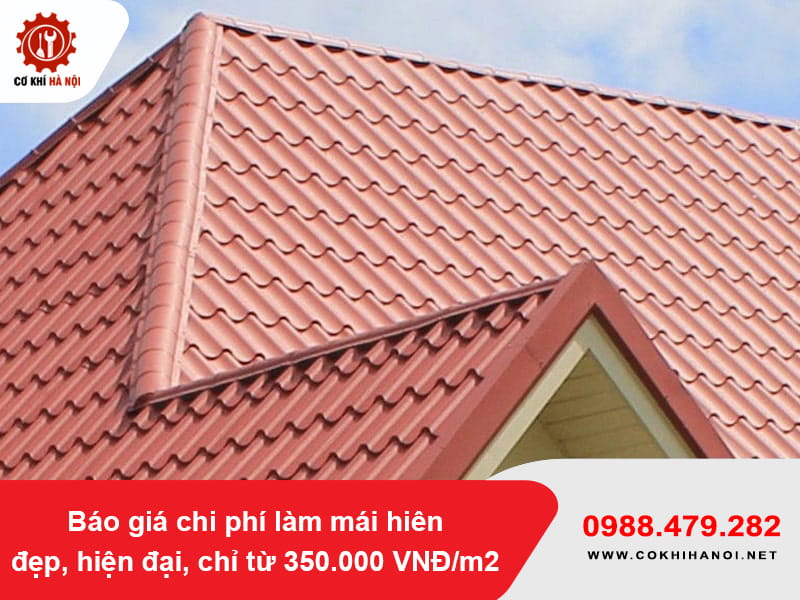 Báo giá thi công mái tôn giả ngói tại Hà Nội từ 390.000 VNĐ/m2