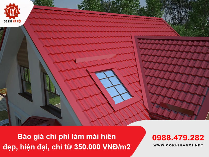 Báo giá thi công mái tôn giả ngói tại Hà Nội từ 390.000 VNĐ/m2