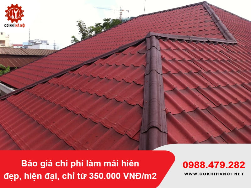 Báo giá thi công mái tôn giả ngói tại Hà Nội từ 390.000 VNĐ/m2
