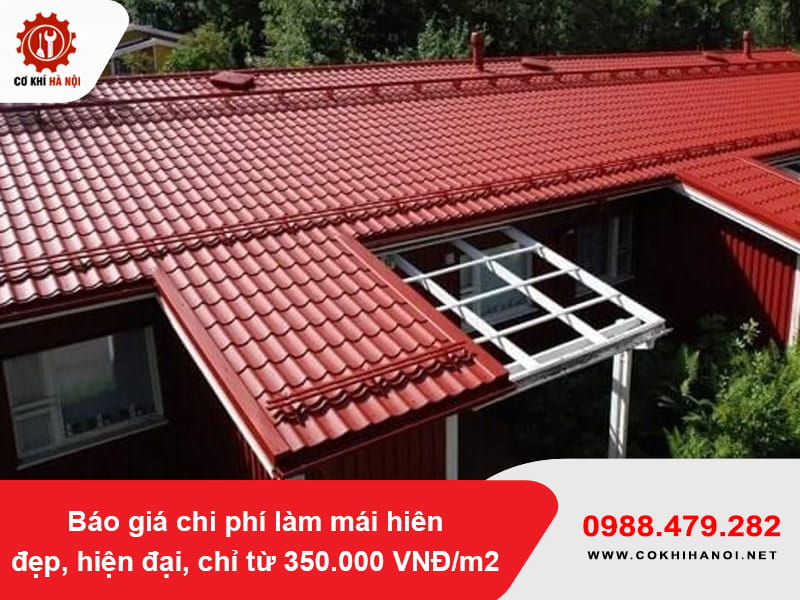 Báo giá thi công mái tôn giả ngói tại Hà Nội từ 390.000 VNĐ/m2