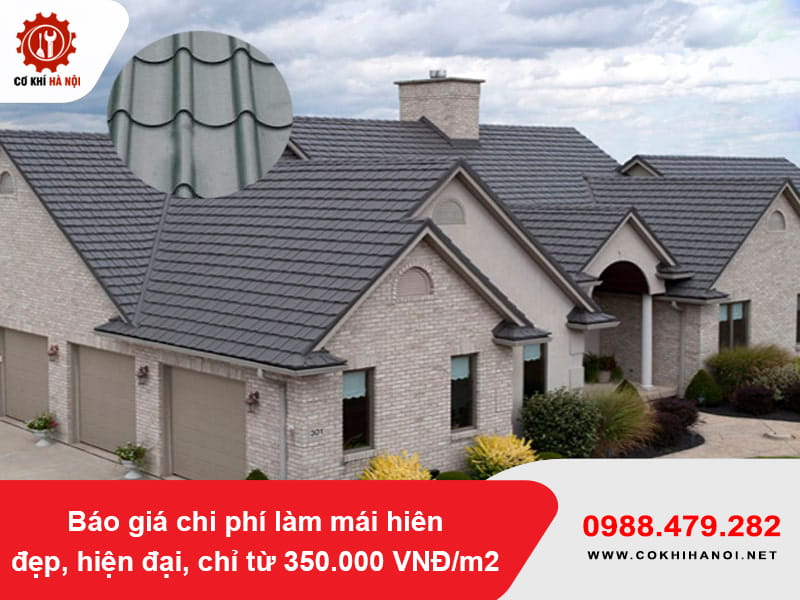 Báo giá thi công mái tôn giả ngói tại Hà Nội từ 390.000 VNĐ/m2