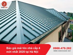 Báo giá mái tôn nhà cấp 4 mới nhất 2025 tại Hà Nội
