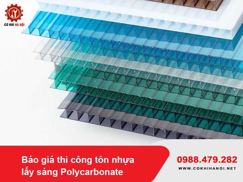 Báo giá thi công tôn nhựa lấy sáng Polycarbonate