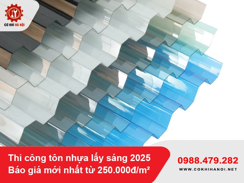 Thi công tôn nhựa lấy sáng 2025: Báo giá mới nhất từ 250.000đ/m²