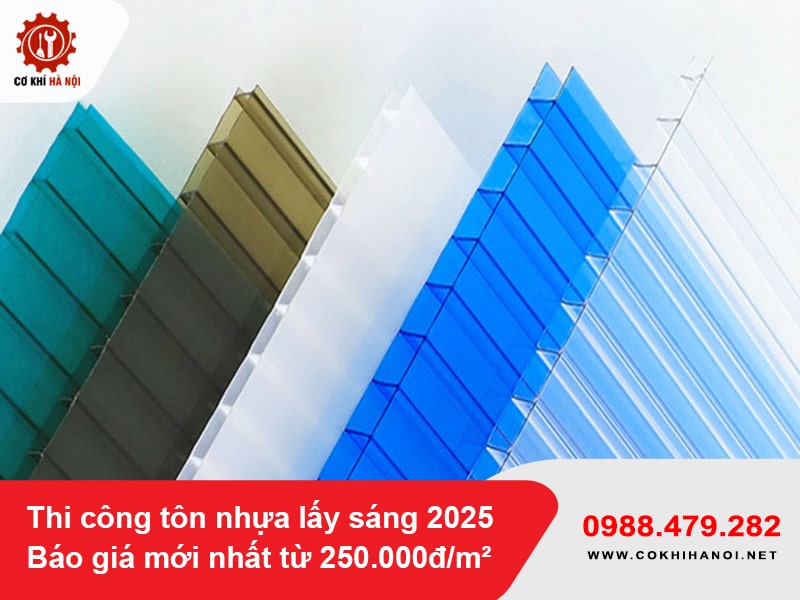 Thi công tôn nhựa lấy sáng 2025: Báo giá mới nhất từ 250.000đ/m²