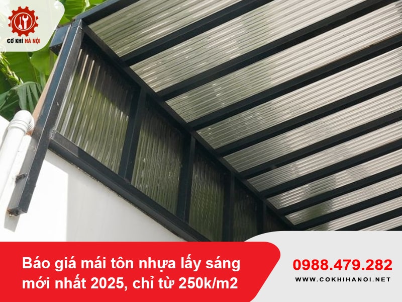 Báo giá mái tôn nhựa lấy sáng mới nhất 2025, chỉ từ 250k/m2