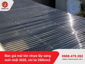 Báo giá mái tôn nhựa lấy sáng mới nhất 2025, chỉ từ 250k/m2