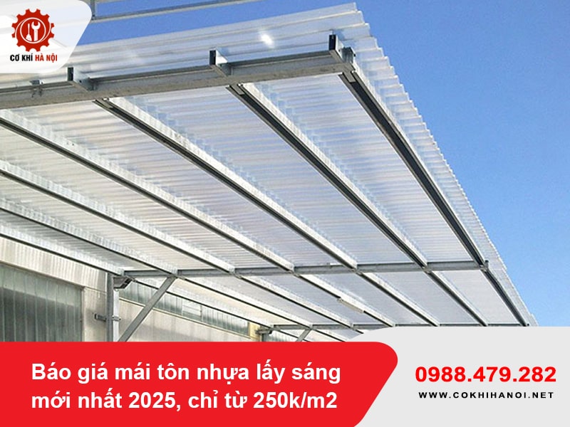 Báo giá mái tôn nhựa lấy sáng mới nhất 2025, chỉ từ 250k/m2
