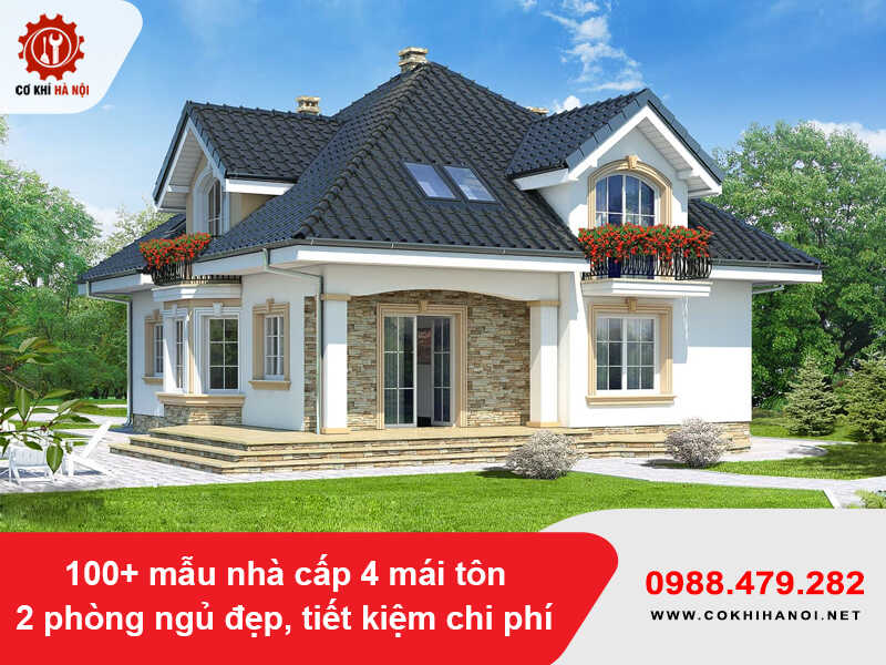 100+ mẫu nhà cấp 4 mái tôn 2 phòng ngủ đẹp, tiết kiệm chi phí