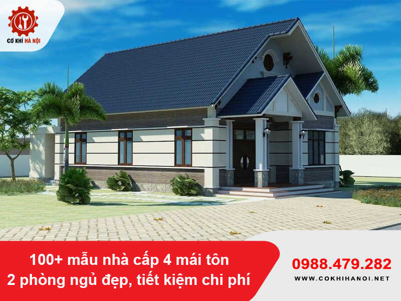 100+ mẫu nhà cấp 4 mái tôn 2 phòng ngủ đẹp, tiết kiệm chi phí