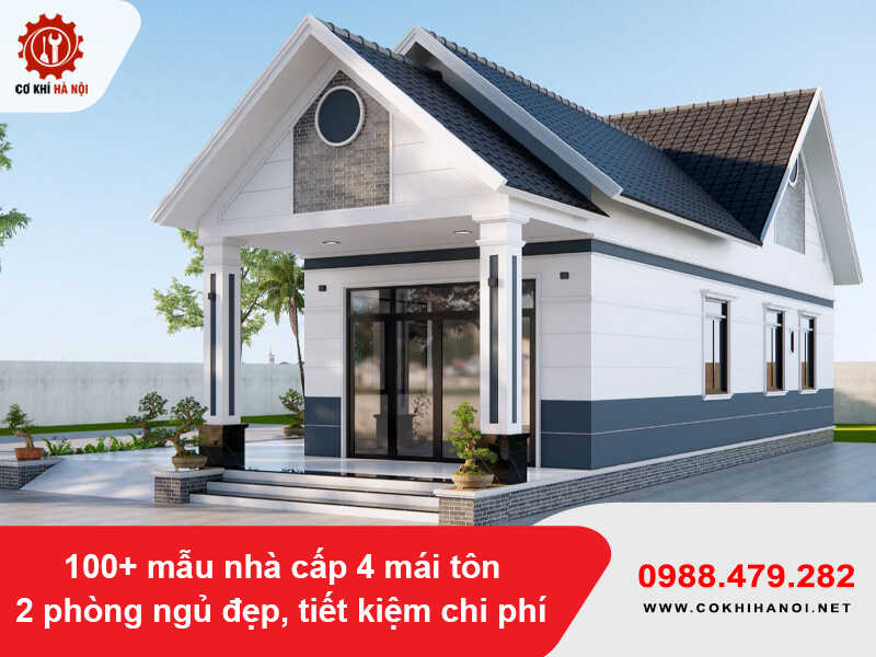 100+ mẫu nhà cấp 4 mái tôn 2 phòng ngủ đẹp, tiết kiệm chi phí