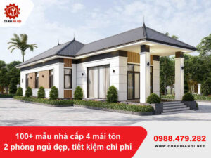 100+ mẫu nhà cấp 4 mái tôn 2 phòng ngủ đẹp, tiết kiệm chi phí