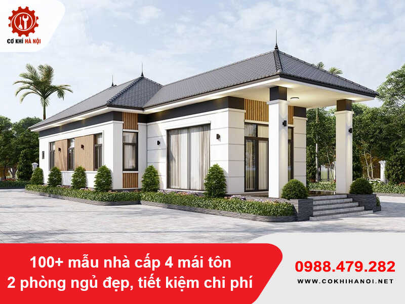 100+ mẫu nhà cấp 4 mái tôn 2 phòng ngủ đẹp, tiết kiệm chi phí