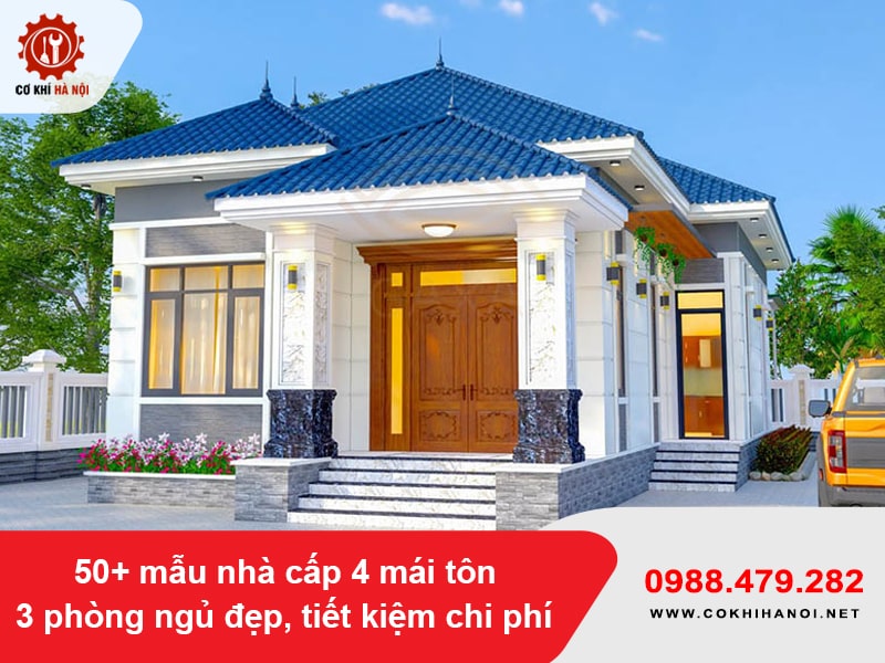 50+ mẫu nhà cấp 4 mái tôn 3 phòng ngủ đẹp, tiết kiệm chi phí