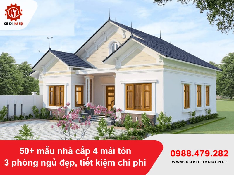 50+ mẫu nhà cấp 4 mái tôn 3 phòng ngủ đẹp, tiết kiệm chi phí