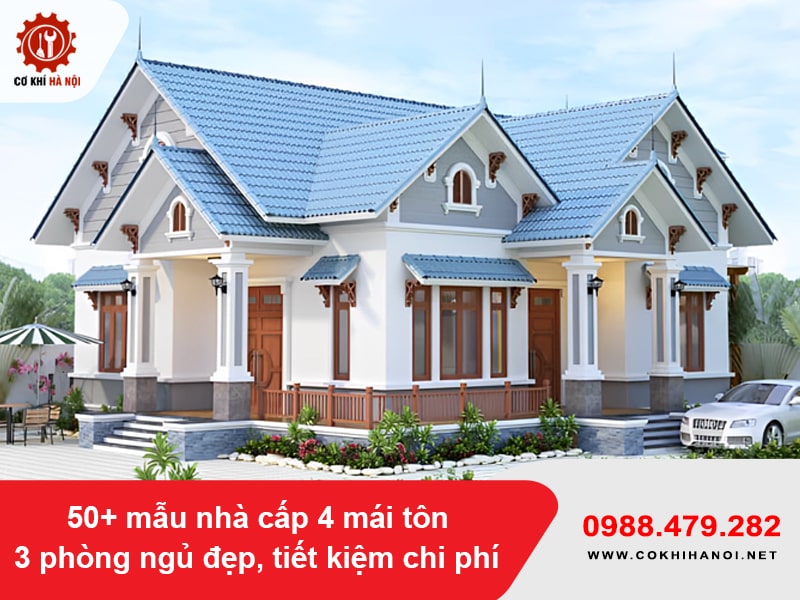 50+ mẫu nhà cấp 4 mái tôn 3 phòng ngủ đẹp, tiết kiệm chi phí
