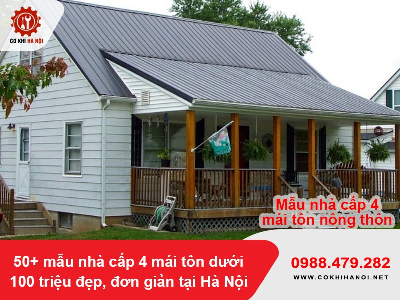 Mẫu nhà cấp 4 mái tôn nông thôn