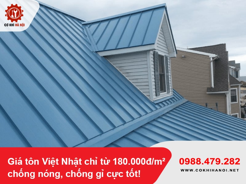 Giá tôn Việt Nhật chỉ từ 180.000đ/m², chống nóng, chống gỉ cực tốt!