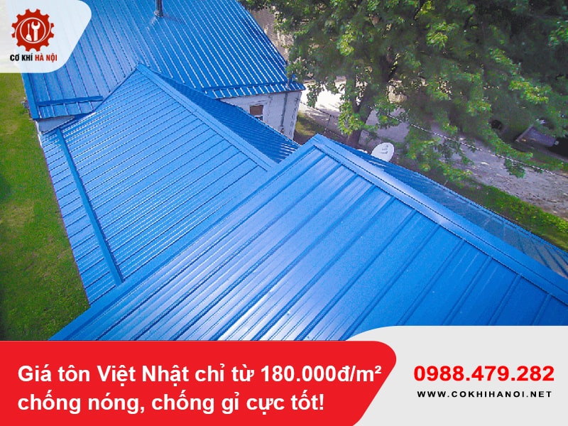 Giá tôn Việt Nhật chỉ từ 180.000đ/m², chống nóng, chống gỉ cực tốt!