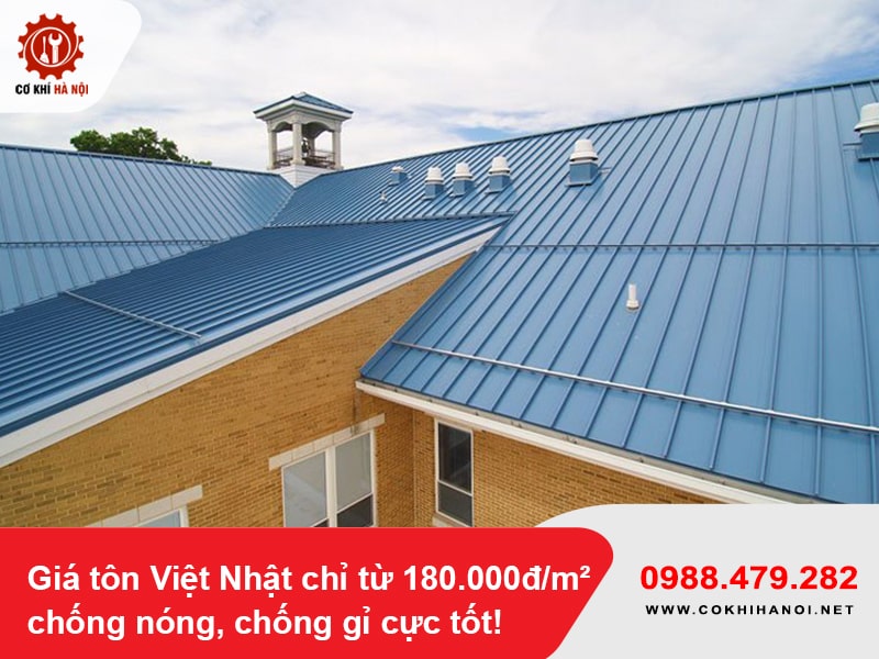 Giá tôn Việt Nhật chỉ từ 180.000đ/m², chống nóng, chống gỉ cực tốt!