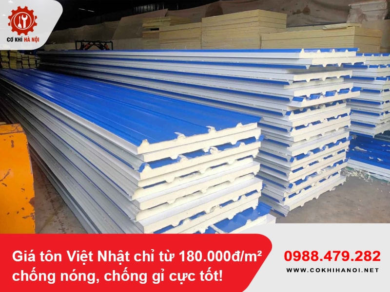 Giá tôn Việt Nhật chỉ từ 180.000đ/m², chống nóng, chống gỉ cực tốt!
