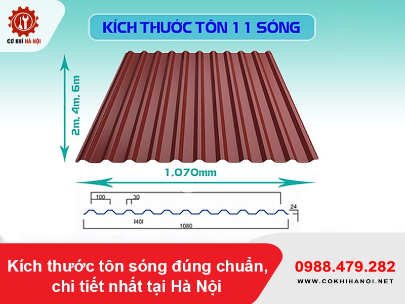 Kích thước tôn sóng đúng chuẩn, chi tiết nhất tại Hà Nội