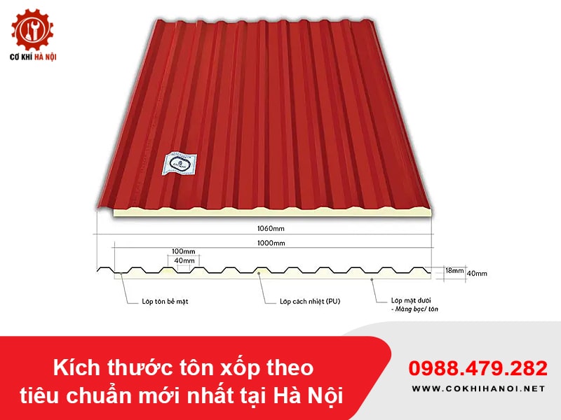 Kích thước tôn xốp theo tiêu chuẩn mới nhất tại Hà Nội