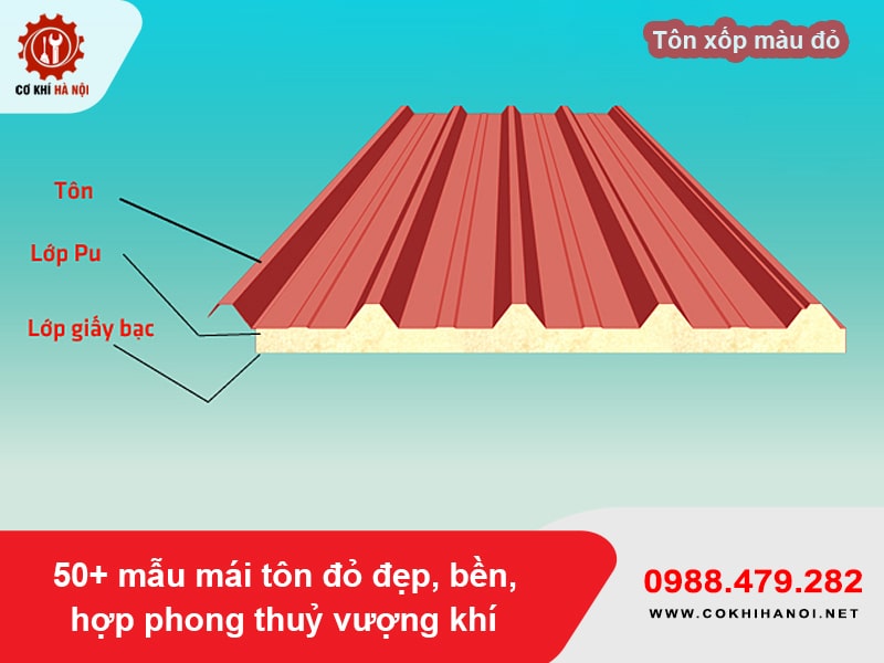 Tôn xốp màu đỏ