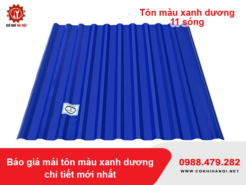 Tôn màu xanh dương 11 sóng