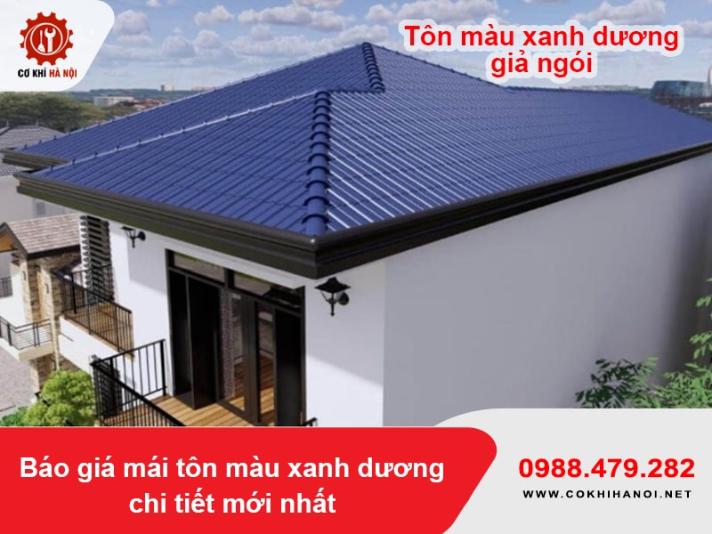 Tôn màu xanh dương giả ngói